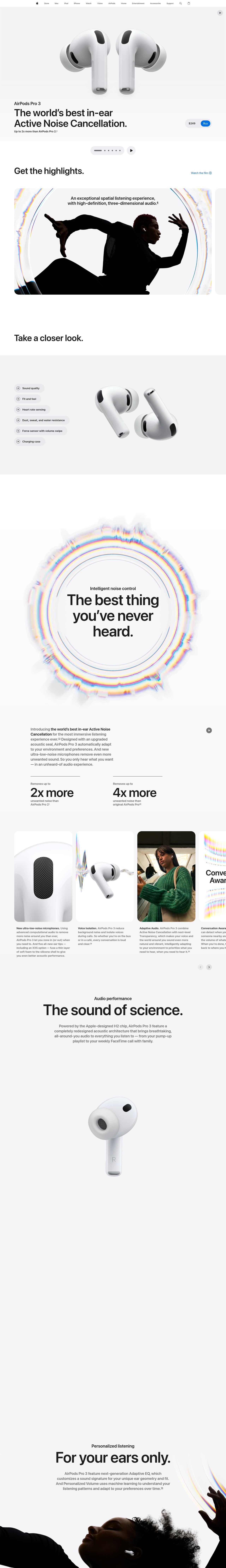 Product page of AirPods Pro